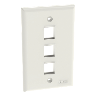 Placa de Pared Vertical, Salida Para 3 Puertos Keystone, Color Blanco Mate - Imagen 5
