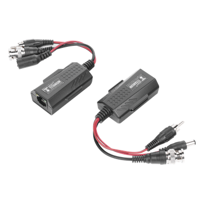 Kit de transceptores activos, envía alimentación 12V/24Vcc/AC, video y audio a una distancia de hasta 150 m en 4K para aplicaciones de video por UTP Cat 5e / 6 en alta definición. 