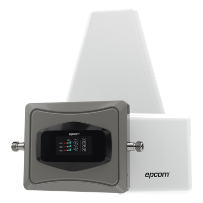 Kit Amplificador de Señal Celular 4G / Mejora las llamadas convencionales y VoLTE / Soporta los datos de las tecnologías 2G, 3G y 4G de TELCEL, AT&T y MOVISTAR / Cubre hasta 600 m2.