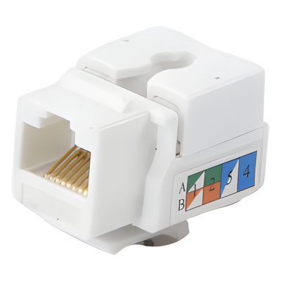 Módulo Jack Keystone Cat5e con Terminación 110 (Punchdown) para Faceplate - Color Blanco - Imagen 5
