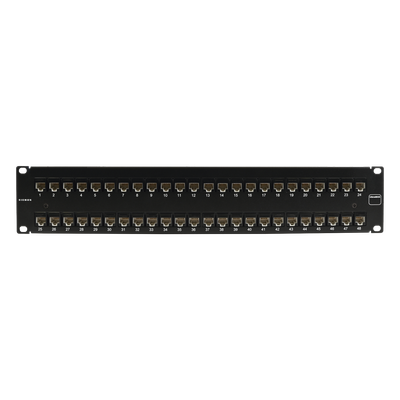 Patch Panel Ultramax. UTP, Precargado con Jacks Cat6A, 48 Puertos, Plano, 2U