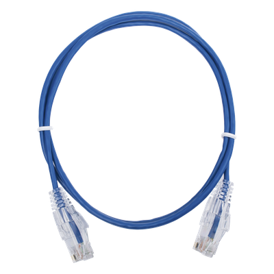 Cable de Parcheo Slim UTP Cat6 - 1 Metro (3.28 Pies), Azul, Diámetro Reducido (28 AWG)