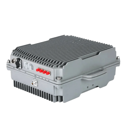 Amplificador de Señal Celular / Unidad Principal con Puerto Óptico / Bandas 5 y 28 Completa / 27 dBm Potencia Salida / IP65 Exterior / Monitoreo RJ45
