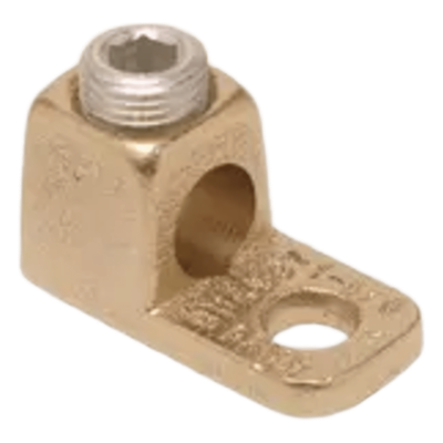 Conector de Cobre con tornillo de fijación para cable calibre 14 - 4 AWG y Tornillo de 1/4".