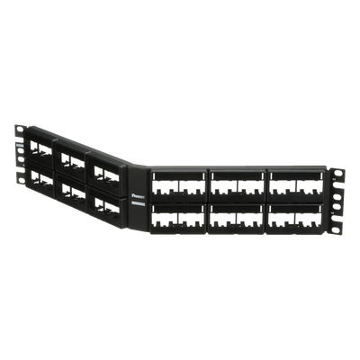 Panel de Parcheo Modular Mini-Com (Sin Conectores), Angulado, Sin Blindaje, Con Etiqueta y Cubierta, de 48 Puertos, 2UR - Imagen 4