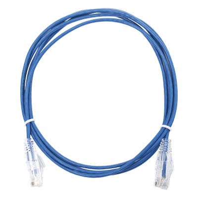 Cable de Parcheo Slim UTP Cat6 - 2 Metros (6.56 Pies) Azul Diámetro Reducido (28 AWG)