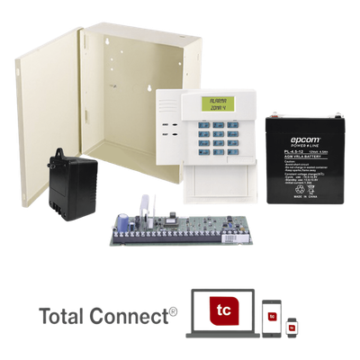 Kit de panel de control de intrusión serie VISTA, expandible hasta 64 zonas, con gabinete pequeño, transformador y batería incluidos