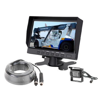 Sistema Profesional de Cámara de Reversa y Monitor Alámbrico para Vehículos de Trabajo y Montacargas