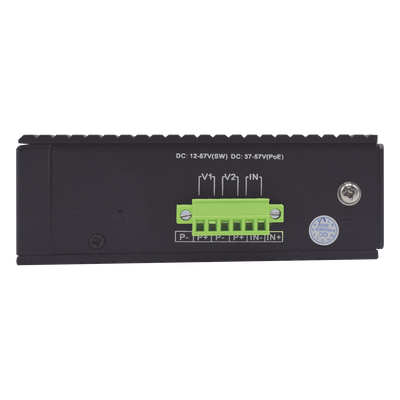 Switch PoE Industrial No administrable / Puertos 1-2 PoE 802.3 af/at y PoE 24 Vcc Pasivo 30W / Puertos 3-4 PoE 802.3 af/at/bt Hasta 60W / Puertos 5-8 PoE 802.3 af/at Hasta 30W / Los 8 puertos son Gigabit + 2 SFP combo / Presupuesto 300W - Imagen 4