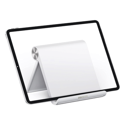 Soporte de Escritorio para Tablet / Ajustable de 0° a 100° / Goma Antiarañazos / Antideslizante / Amplia Compatibilidad con dispositivos de 4'' a 13'' / Plegable / ABS / Color Blanco - Imagen 3