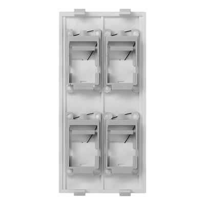 Placa Plana de Voz y Datos con Guardapolvo para 4 RJ45 / Color Blanco / 4 Puertos para Jacks Keystone / Compatible con Cajas de Pavimento SM-CPAV-2 y SM-CPAV-4 / Modelo S76C/9 - Imagen 3