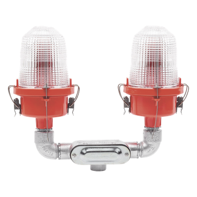 Lámpara de Obstrucción Roja Certificada/ Luz Fija Tipo L-810 Doble LED/ 120 - 240 Vca/ Luz Infraroja - Imagen 3