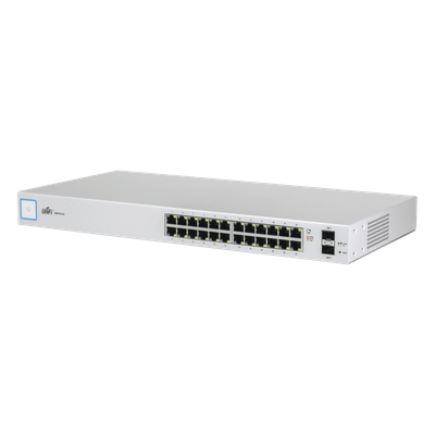 Switch UniFi capa 2 administrable de 26 puertos Gigabit (24 eth. y 2 SFP) Throughput 38.69 Mpps