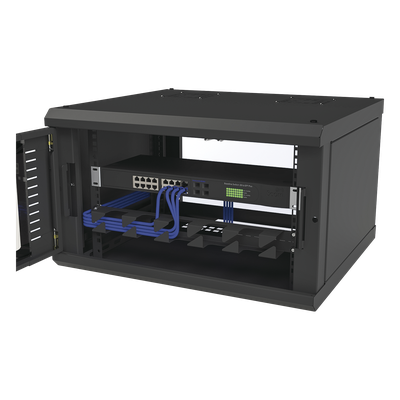Gabinete para Montaje en Pared, con Puerta de Cristal Templado, Cuerpo Fijo, con 6 Unidades de Rack, de 19in, Fabricado en Acero - Imagen 7