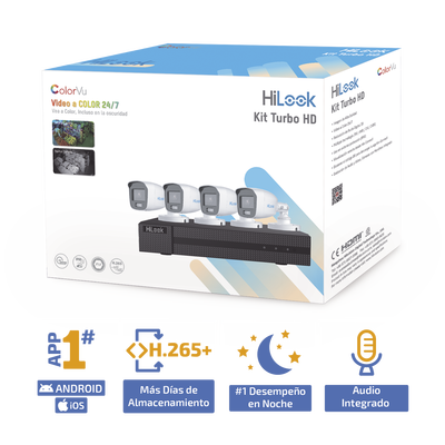Kit TurboHD 1080p / DVR 4 Canales / 4 Cámaras Bala ColorVu con Micrófono Integrado / Fuente de Poder / Accesorios de Instalación - Imagen 3