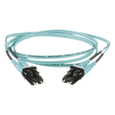 Jumper de Fibra Optica Multimodo 50/125 OM3, LC-LC Duplex, OFNR (Riser), Color Aqua, 0.50 Metros (1.64 Pies) - Imagen 2