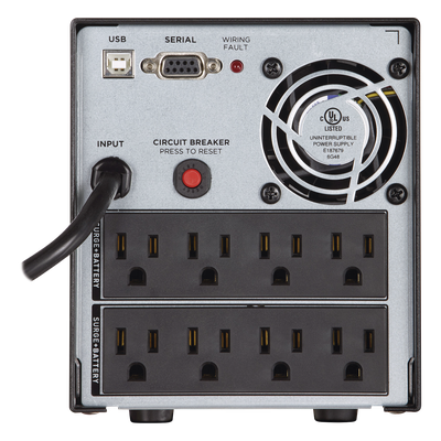 UPS de 1500 VA/1050 W, Topología Línea Interactiva, Entrada 120 Vca NEMA 5-15P, Onda Senoidal Pura, Tipo Mini Torre, Con 8 Tomas NEMA 5-15R - Imagen 3