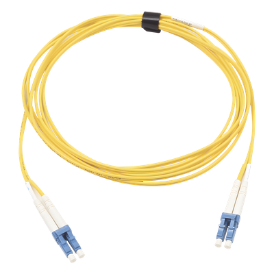 Jumper de Fibra Óptica Monomodo (OS2), XGLO, Riser, LC/UPC-LC/UPC Duplex, OFNR, Color Amarillo, 10 Metros (32.81 Pies)