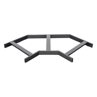 Curva Horizontal de 90° para Escalera Tubular de 1.5" de Peralte y 12" de Ancho, Acabado con Pintura Epóxica Color Negro, Incluye Coples y Tornillería