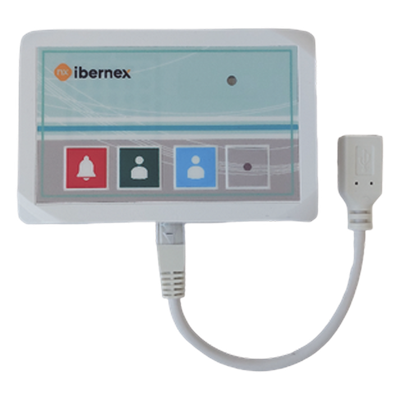 Terminal de Cama Inalámbrico / Botón de Alarma Presencia y Médico / IP54 / Material ABS Antibacteriano / RF 433MHz / 400 metros Distancia Transmisión (linea de vista)/ Alimentación 2xAAA / Protocolo POCSAG