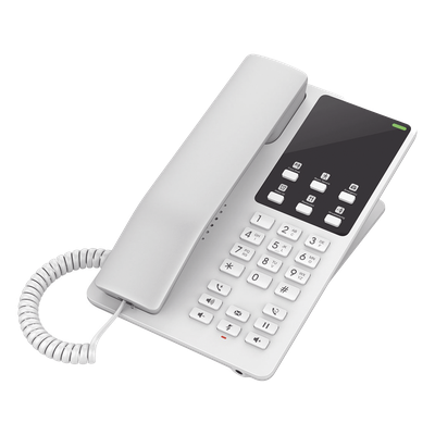 Teléfono IP Hotelero Wi-Fi, 2 líneas SIP con 2 cuentas, codec Opus, IPV4/IPV6, color blanco, con gestión en la nube GDMS