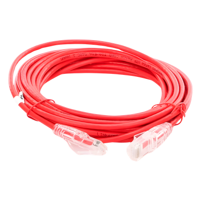 Cable de Parcheo Slim UTP Cat6A - 5 Metros (16.40 Pies) Rojo, Diámetro Reducido (28 AWG) - Imagen 3