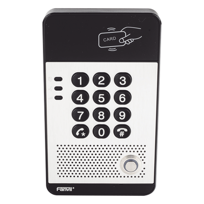 Audio Portero IP con 2 líneas SIP, relevador integrado, teclado numérico y lectora de tarjetas RFID para control de acceso, PoE - Imagen 7