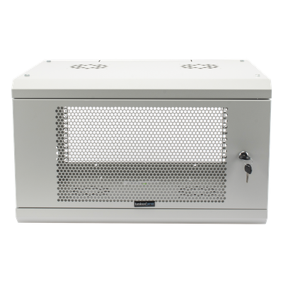 Gabinete de Pared de 6U con Puerta Perforada, 455 mm de Profundidad Total, Rack de 19'', Acero Reforzado Color Blanco