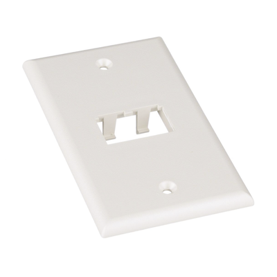Placa de Pared Vertical Clásica, Salida Para 2 Puertos Mini-Com, Color Blanco Mate - Imagen 3