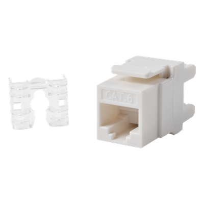 Módulo Jack Keystone Cat6 con Terminación 110 (Punchdown) Ángulo 180 - Color Blanco
