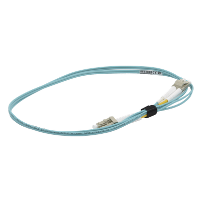 Jumper de Fibra Óptica Multimodo 50/125 OM3 XGLO, LC-LC Duplex, OFNR, Color Aqua, 1 Metro (3.28 Pies) - Imagen 4