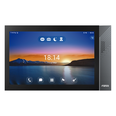 Monitor IP/SIP para interior con Android, Wi-Fi, Bluetooth, Pantalla táctil de 10.1", audio de 2 vías, PoE, 8 interfaces de entrada de alarma.