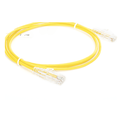 Cable de Parcheo Slim UTP Cat6 - 1.5 Metros (4.92 Pies) Amarillo Diámetro Reducido (28 AWG) - Imagen 4
