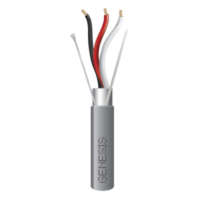 Bobina de 305 m (1000 ft) / Cable para Alarma 3x16 AWG / Blindado / Riser / Gris