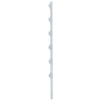 Poste de Paso / Tubo de Acero Galvanizado / Diámetro 1" / Longitud 140 cm / 6 Aisladores / Color Blanco / 1 KG