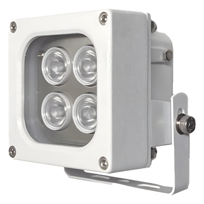 Iluminador LED de Alta Potencia | Luz Blanca | 10 Metros de Iluminación | Cobertura 120° | IP66 | Bajo Consumo de Energía | Fotocélula Incorporada | Soporte en “U” | Carcasa de Aluminio | Alta Transmitancia de Luz. | C