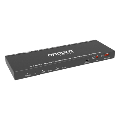 Splitter HDMI 1x4 | 1 Entrada a 4 salidas (Simultaneas) | 4K@60Hz | Extractor de Audio | Down Scaler | HDR  4:4:4 | EDID | 18Gbps