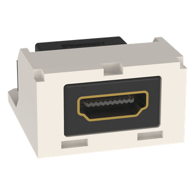Módulo Acoplador HDMI 2.0, Hembra a Hembra Tipo-A, Categoría 2, Uso en 2 Puertos Mini-Com, Color Blanco Mate