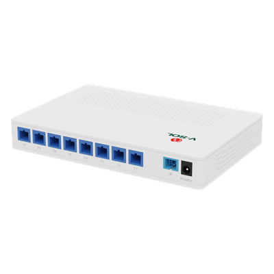 Splitter Activo 1x8 para Alimentación de 8 Dispositivos POF, puertos SC/UPC