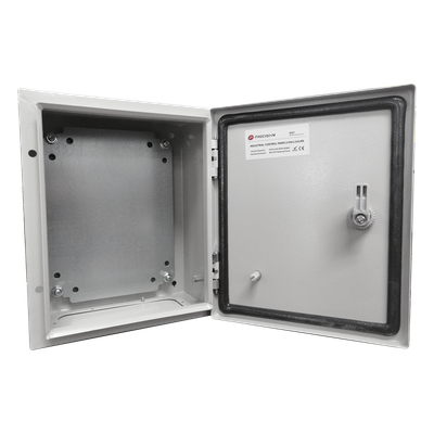 Gabinete de Acero IP66 Uso en Intemperie (250 x 300 x 150 mm) con Placa Trasera Interior Metálica y Compuerta Inferior Atornillable (Incluye Chapa y Llave T). - Imagen 5