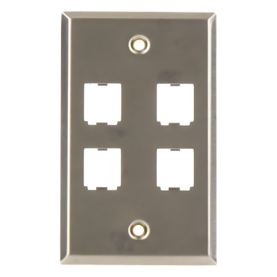 Placa de Pared Vertical, de Acero Inoxidable, Salida Para 4 Puertos Mini-Com - Imagen 6