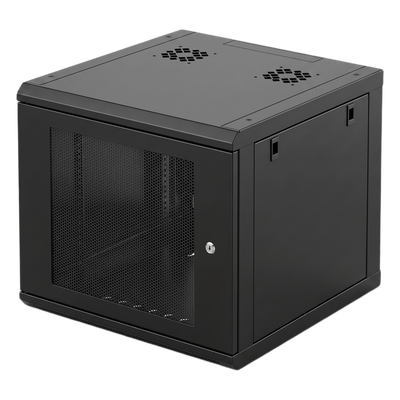 Gabinete Rack 19 Pulgadas / 6 Unidades / Montaje Pared / Ventilado / Acero Calibre 20 / Carga 100 Kg / Dimensiones 372x606x636 mm (14.6x23.9x25.0 in) / Puerta Perforada con Candado