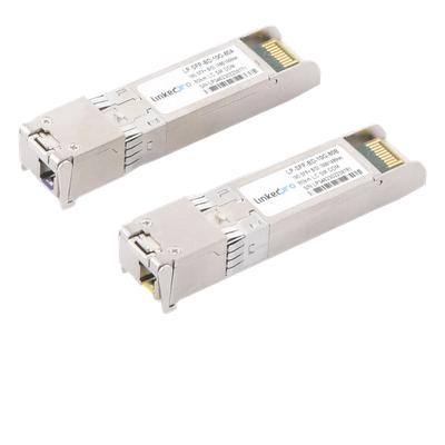 Transceptores Ópticos Bidireccionales SFP+ (Mini-Gbic) / Monomodo 1490 & 1550 nm / 10 Gbps / 10GBASE-BX / Conector LC/UPC Simplex / DDM / Hasta 80 km / 2 Piezas 