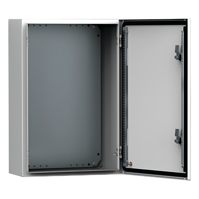 Gabinete de Uso Exterior MAS 500 x 400 x 210 mm NEMA 4/12/13; IP66; IK10 de Acero Dulce 1.5 mm con Platina de Montaje Incluida Color Gris Claro