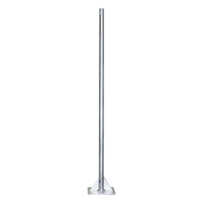Mástil de 2 metros de 2" Diámetro, con Opresor, Base Soldada . Galvanizado por Inmersión en Caliente.