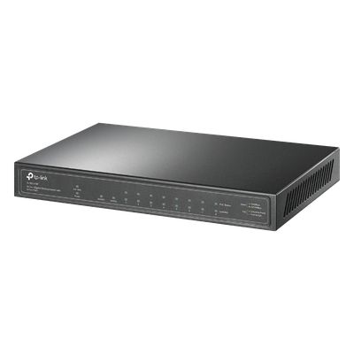 Switch de escritorio PoE+, no Administrable 8 puertos 10/100/1000 Mbps + 1 puertos 10/100/1000 Mbps (Uplink) + 1 puerto SFP, 63W