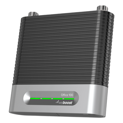 Amplificador Office 100 para 4G, 3G, 2G y llamada VoLTE y convencional. Especial para personalizarlo con antenas, cables y accesorios de acuerdo al requerimiento de la instalación. Puede cubrir áreas de hasta 3000 Metros Cuadrados