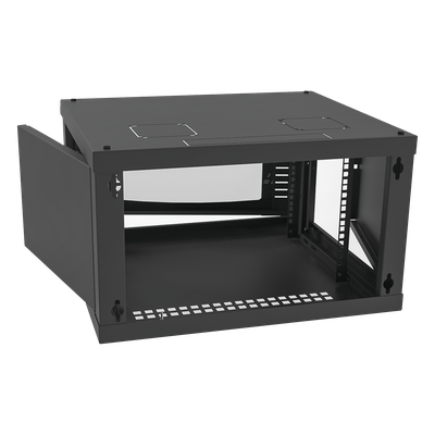 Gabinete para Montaje en Pared, con Puerta de Cristal Templado, Cuerpo Fijo, con 6 Unidades de Rack, de 19in, Fabricado en Acero - Imagen 4