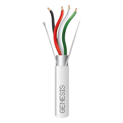 Bobina de 305 Metros (1000 Pies) de Cable 4x22 AWG BLINDADO / PLENUM / Color Blanco / Para Aplicaciones de Audio, Seguridad y Control