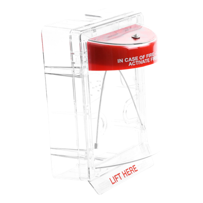 Cubierta Protectora Serie Stopper II® De Policarbonato, Con Bocina, Espaciador Transparente, Montaje en Superficie, Etiqueta en Inglés - Imagen 5